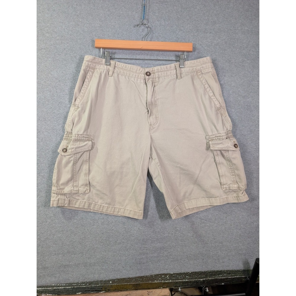 IZOD Cargo Shorts Men's 36 Beige Y2K Utility Gorpcore Normcore Cargo VTG